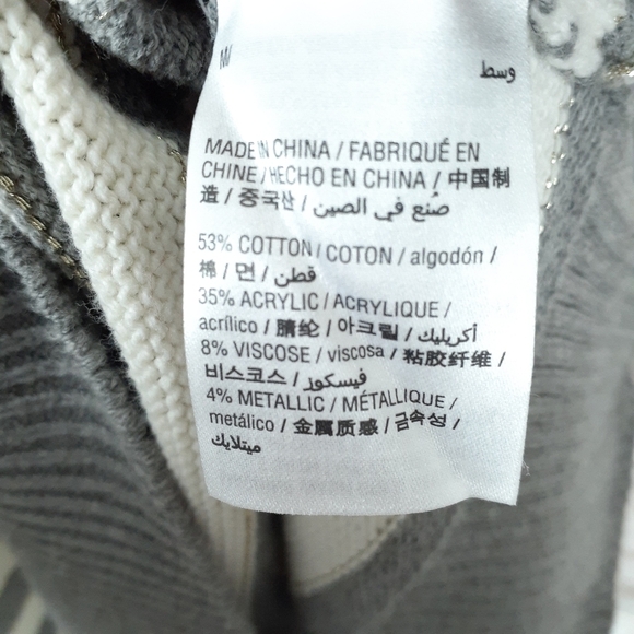 Charter Club Sweater M Stripe Gold Buttons 384 - Picture 6 of 6